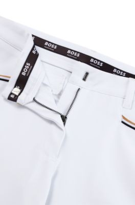 Equestrian knee-grip breeches in power-stretch material, White