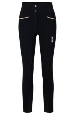 Equestrian full-grip breeches in power-stretch material, Black