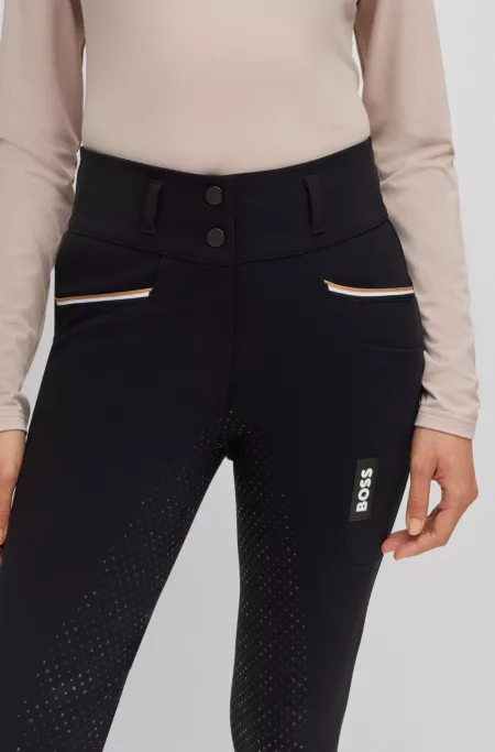 Equestrian full-grip breeches in power-stretch material