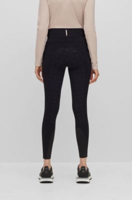 Equestrian full-grip breeches in power-stretch material, Black