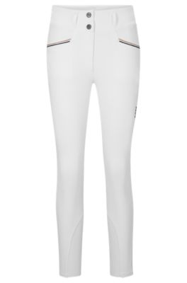 Pantalones de equitaci&oacute;n de material superel&aacute;stico con agarre integral, Blanco