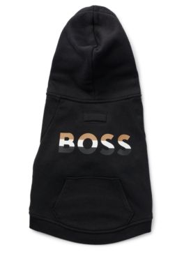Prenda con capucha para perros con el ic&oacute;nico logo a rayas, Negro