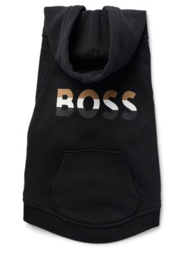 Prenda con capucha para perros con el ic&oacute;nico logo a rayas, Negro