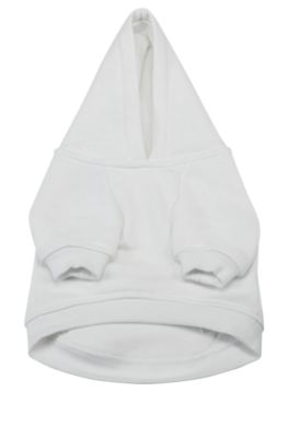 Prenda con capucha para perros con el ic&oacute;nico logo a rayas, Blanco