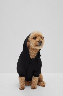 Dog hoodie in cotton with Khaby Lame-inspired artwork, Black