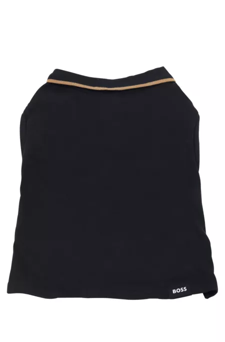 Contrast-tipping dog polo shirt with logo detail