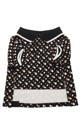 Polo para perro con detalle de logotipo y ribete en contraste, Negro