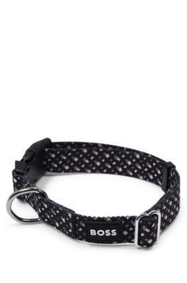 Dog collar with contrast-logo trim, Black