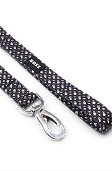 Dog leash with silicone logo patch, Black