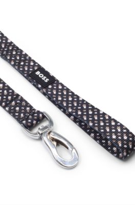 Dog leash with contrast-logo patch, Black