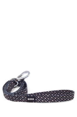 Dog leash with contrast-logo patch, Black