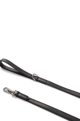 Dog lead in leather, Black