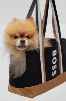 Logo cotton-canvas tote bag for dogs, Black