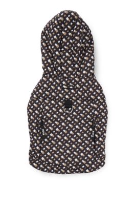 Chaqueta acolchada repelente al agua para perros, Negro