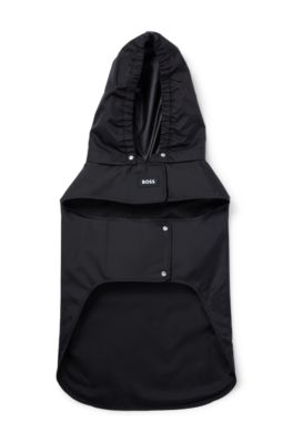 BOSS - Dog raincoat in waterproof fabric with contrast logo - Black