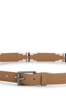 Cintur&oacute;n de polo con motivo bordado, Beige