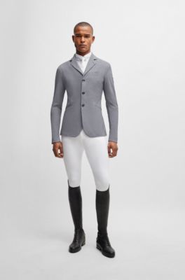 Equestrian tournament shirt with melange inserts, Silver