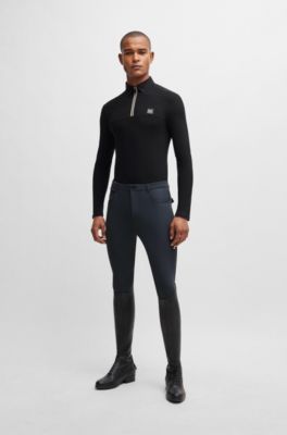 Equestrian training shirt in quick-dry material, Black