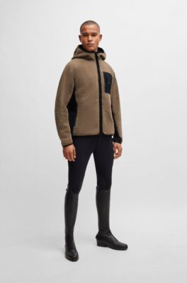 Chaqueta h&iacute;brida con capucha para equitaci&oacute;n de peluche c&oacute;modo, Beige