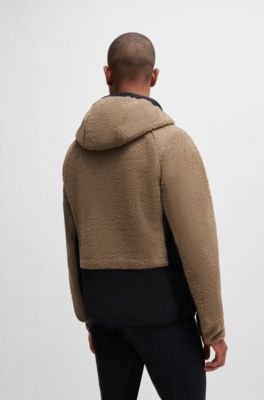 Chaqueta h&iacute;brida con capucha para equitaci&oacute;n de peluche c&oacute;modo, Beige