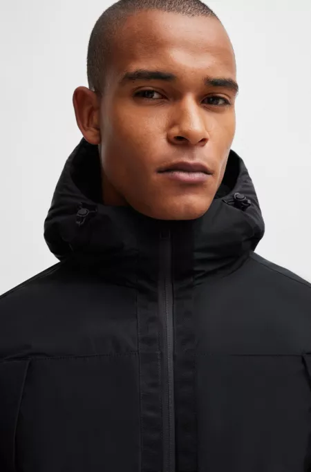 Equestrian logo-tape parka jacket with waterproof finish