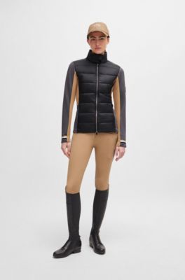 Equestrian leather-strap cap with embroidered logo, Beige