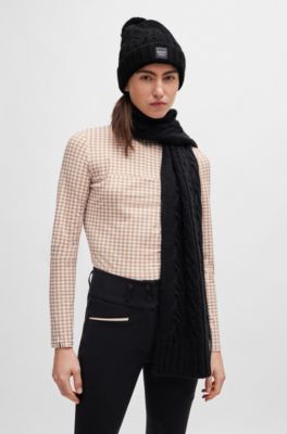 Gorro ligero de equitaci&oacute;n con borla y forro polar en el interior, Negro