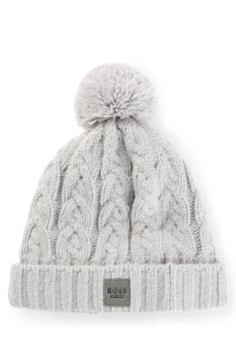 Equestrian lightweight bobble hat with fleece inner, Silver