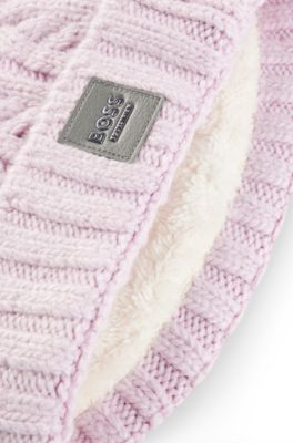 Equestrian lightweight bobble hat with fleece inner, Light Purple