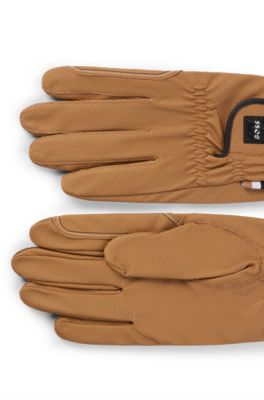 Guantes de equitaci&oacute;n en piel sint&eacute;tica, Beige