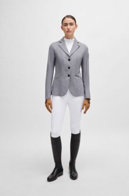 Equestrian show jacket in super-stretch material, Silver