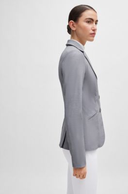 Blazer de exhibici&oacute;n para equitaci&oacute;n en material superel&aacute;stico, Plata