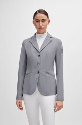 Equestrian show jacket in super-stretch material, Silver