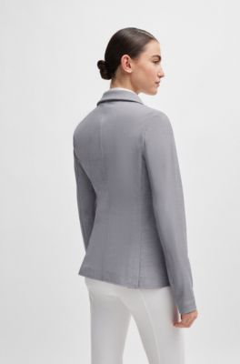 Blazer de exhibici&oacute;n para equitaci&oacute;n en material superel&aacute;stico, Plata