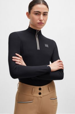 Equestrian show top in super-stretch fabric, Black
