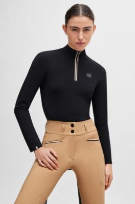 Equestrian show top in super-stretch fabric, Black