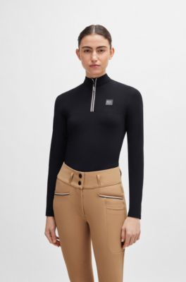 Equestrian show top in super-stretch fabric, Black