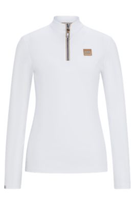 Equestrian show top in super-stretch fabric, White