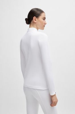 Equestrian show top in super-stretch fabric, White