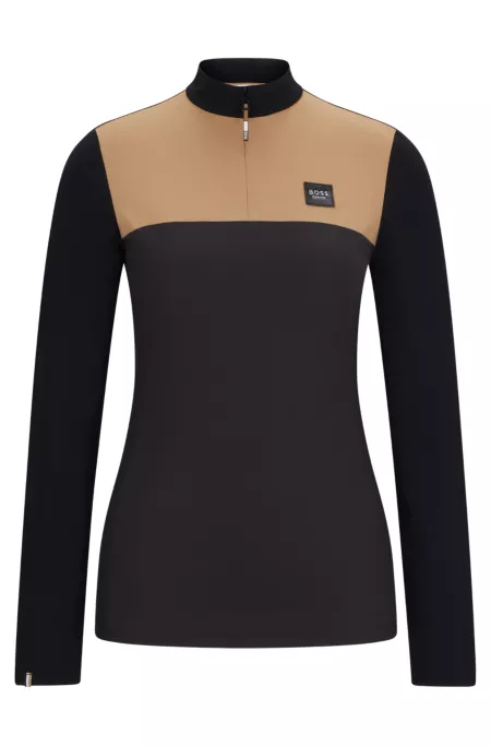 Equestrian training top with colour-blocking