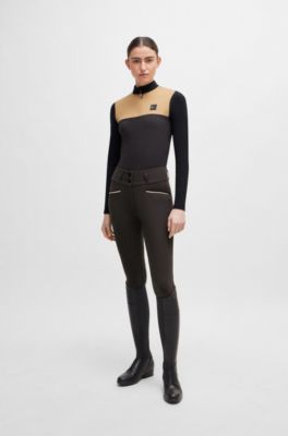 Equestrian training top with colour-blocking