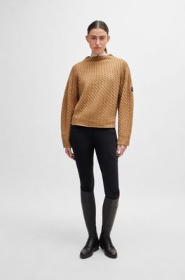 Equestrian cropped sweater wool and cashmere