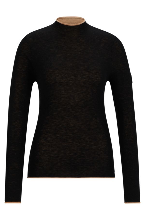 Equestrian soft-knit sweater with two-tone effect - image 3