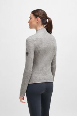 Equestrian soft-knit sweater with two-tone effect, Silver