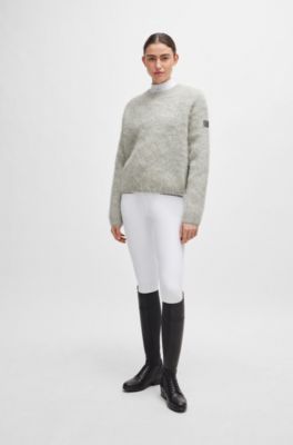 Equestrian voluminous sweater in an alpaca blend, Silver