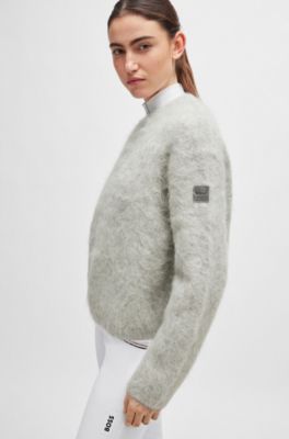 Equestrian voluminous sweater in an alpaca blend, Silver