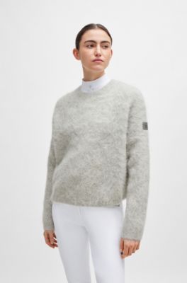 Equestrian voluminous sweater in an alpaca blend, Silver