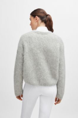 Equestrian voluminous sweater in an alpaca blend, Silver