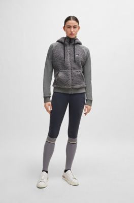 Equestrian hybrid hoodie with teddy body and hood, Silver