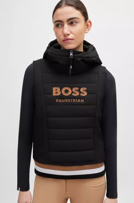 Equestrian sleeveless hoodie with embroidered logo